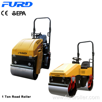 Driving 1 ton Double Drum Vibratory Road Roller Machine